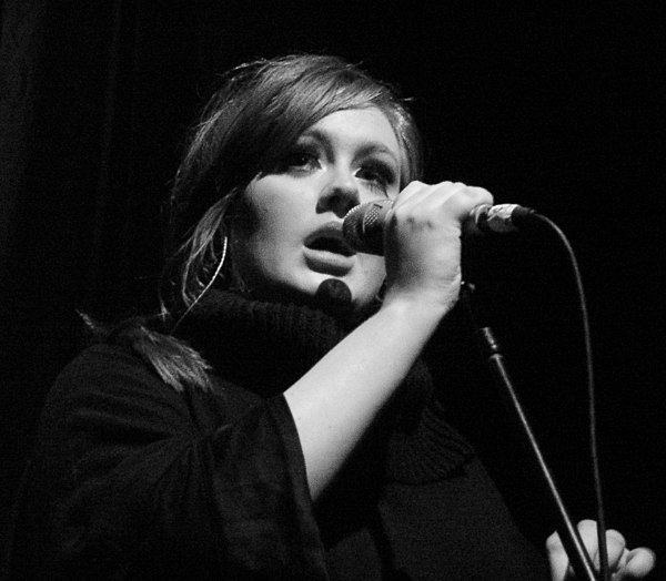 Adele performing live in January 2009