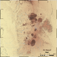 Topographic map of the Aïr Mountains