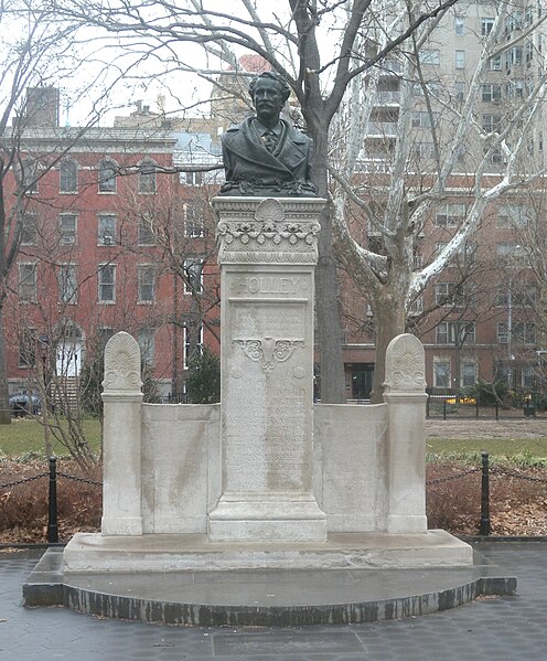 Washington Square Park's Alexander Lyman Holley monument, where Corie finds drunken Paul late in the film