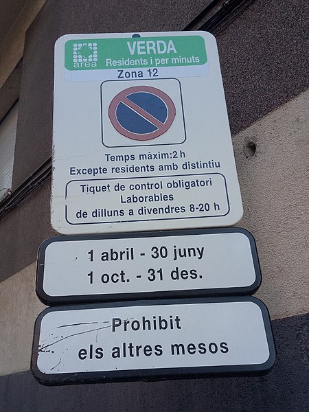 File:Alternate-parking sign Barcelona right 01.jpg