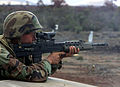 US Marine firing an British soldier's L85A1