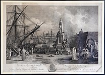 リヴォルノの景観、ヤコブ・フィリップ・ハッケルトの原画(1778)