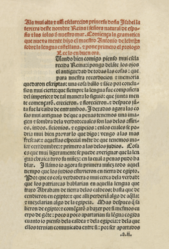 The 1492 Gramática by Antonio de Nebrija