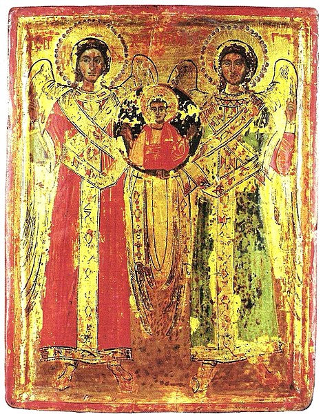 File:Archangels Michael and Gabriel - 18th Century Icon from Skopje Region.jpg