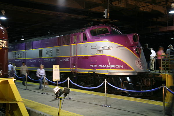 ACL #501, an EMC E3, pulled the Champion and now resides at the North Carolina Transportation Museum.