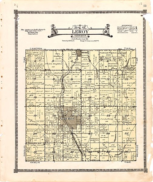 File:Atlas of Audubon County, Iowa - containing maps of townships of the county, maps of state, United States and world, farmers directory, analysis of the system of U.S. land surveys. LOC 2007626985-14.jpg