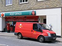 Royal Mail Ford Transit van, outside the Axminster post office
