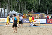 Deutsch: Beachhandball Europameisterschaften 2019 (Beach handball Euro); Tag 2: 3. Juli 2019 – Männer, Vorrunde Gruppe A, Deutschland-Norwegen 2:0 (20:18, 28:12) English: Beach handball Euro; Day 2: 3 July 2019 – Women Preliminary Round Group A – Men Preliminary Round Group A – Germany-Norway 2:0 (20:18, 28:12)