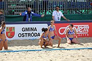 Deutsch: Beachhandball Europameisterschaften 2019 (Beach handball Euro); Tag 2: 3. Juli 2019 – Frauen, Vorrunde Gruppe C, Spanien-Griechenland 2:1 (12:20, 18:16; 8:2) English: Beach handball Euro; Day 2: 3 July 2019 – Women Preliminary Round Group C – Spain-Greece 2:1 (12:20, 18:16; 8:2)