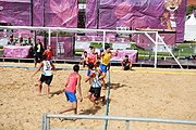 Deutsch: Beachhandball bei den Olympischen Jugendspielen 2018; Tag 3, 9. Oktober 2018; Jungs, Vorrunde, Gruppe A - Ungarn-Thailand 2:1 English: Beach handball at the 2018 Summer Youth Olympics at 9 October 2018 – Girls Preliminary Round Group A‎ – Hungary-Thailand 2:1