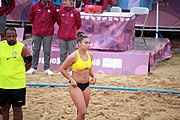 Deutsch: Beachhandball bei den Olympischen Jugendspielen 2018; Tag 6, 12. Oktober 2018; Mädchen, Hauptrundenspiel – Chinese Taipei (Taiwan)-Argentinien 1:2 English: Beach handball at the 2018 Summer Youth Olympics at 12 October 2018 – Girls Main Round – Chinese Taipei (Taiwan)-Argentina 1:2