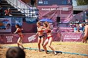 Deutsch: Beachhandball bei den Olympischen Jugendspielen 2018 in Buenos Aires; Tag 7, 13. Oktober 2018; Mädchen, Halbfinale – Niederlande-Kroatien 0:2 English: Beach handball at the 2018 Summer Youth Olympics in Buenos Aires at 13 October 2018 – Girls Semifinal – Netherlands-Croatia 0:2 Español: Handball de playa en los Juegos Olimpicos de la Juventud Buenos Aires 2018 en 13 de octubre de 2018 – Semifinales Femeninas - Países Bajos-Croacia 0:2