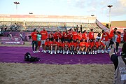 Deutsch: Beachhandball bei den Olympischen Jugendspielen 2018 in Buenos Aires; Tag 7, 13. Oktober 2018; Medaillenzeremonien English: Beach handball at the 2018 Summer Youth Olympics in Buenos Aires at 13 October 2018 – Medal Ceremonies Español: Handball de playa en los Juegos Olimpicos de la Juventud Buenos Aires 2018 en 13 de octubre de 2018 – Medalla Ceremonia