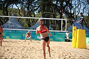 Deutsch: Beachvolleyball bei den Olympischen Jugendspielen 2018; Tag 8, 14. Oktober 2018; Mädchen, Achtelfinale – Bolivien-Puerto Rico 0:2 (18–21/18–21 ) English: Beach volleyball at the 2018 Summer Youth Olympics at 14 October 2018 – Girls Round of 16 – Bolivia-Puerto Rico 0:2 (18–21/18–21 )