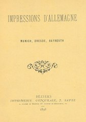 Mathilde Bellaud-Dessalles, Impressions d’Allemagne, 1898    