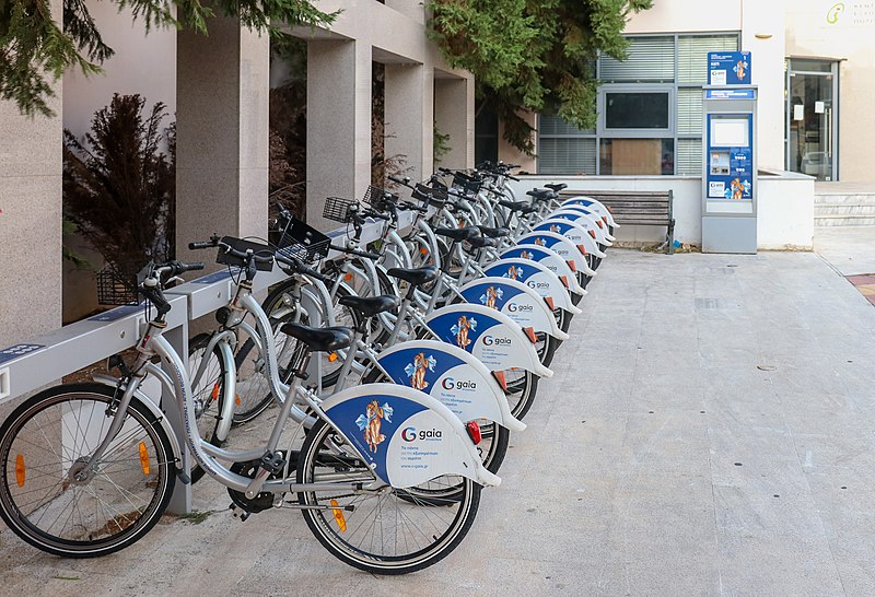 File:Bicycle sharing Loutraki, Greece.jpg