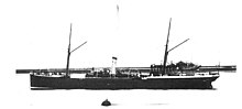 Presidente Marroquin was initially lent to Venezuelan rebels as the Libertador fitted with four 3.9 inch QF Britischer Dampfer BAN RIGH um 1870. Aufnahmeort und Aufnahmedatum unbekannt.jpg