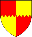 Arms of Bromley of Bromley, Staffordshire: Quarterly per fess indented gules and or