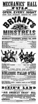 Detail from a playbill for Bryant's Minstrels, Mechanics' Hall, New York, 4 April 1859 (the premiere of the song "Dixie") Bryants Minstrels Dixie.jpg