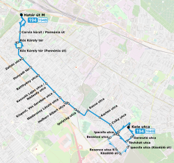 Budapesti 194-es és 194B busz útvonala.svg