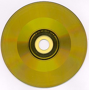 A CD Video Disc (playing side) produced in 1987.