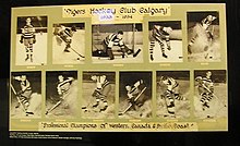 1933-34 Tigers team photo as part of a hockey retrospective at the Scotiabank Saddledome. CalgaryTigersPicture.JPG