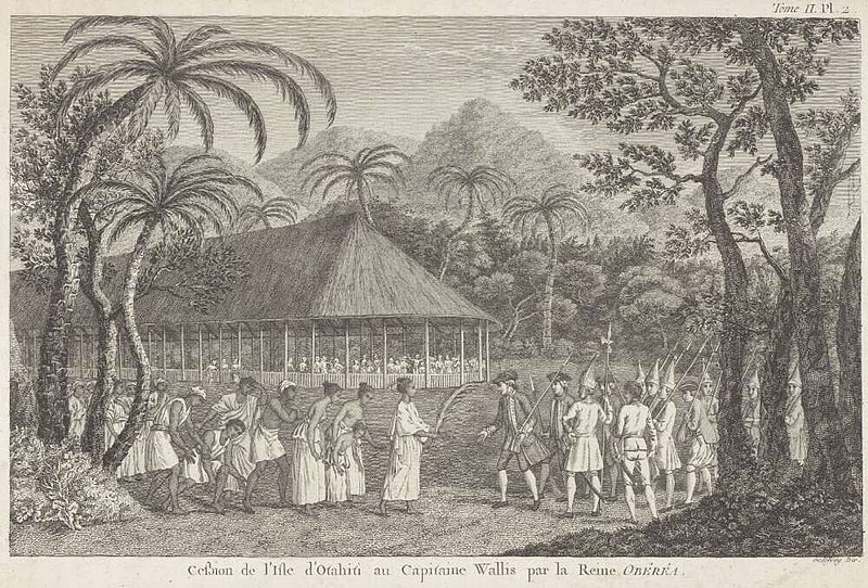 File:Captain Samuel Wallis of HMS Dolphin being received by the Queen of Otaheite, July 1767.jpg