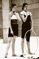 Carolina Malchair (ezk.), Beatriz Nogales CARen entrenatzen, Madril 2000.