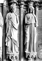 Cathédrale Notre-Dame - Portail nord de la façade ouest, ébrasement droit - Statues d'un apôtre et de sainte Eutropie - Reims - Médiathèque de l'architecture et du patrimoine - APMH00016915.jpg
