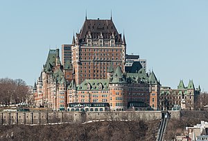 Château Frontenac, Québec, Remote east view from Lévis 20170414 1.jpg