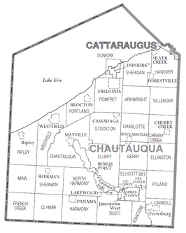 Kaart van Chautauqua County