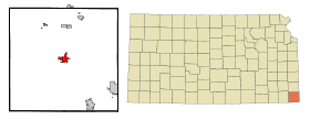 Cherokee County Kansas Incorporated and Unincorporated areas Columbus Highlighted.svg