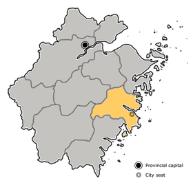 Placering af Taizhou (Zhejiang)