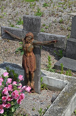Christ on a anonym grave in Lodelinsart (Charleroi-Belgium)