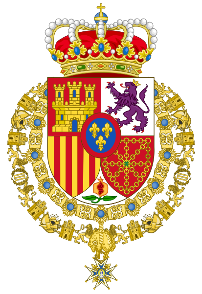 File:Coat of Arms of Spanish Monarch-Variant as Grand Master of the Order of Charles III.svg