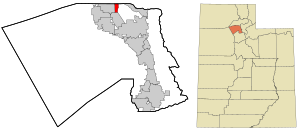 Lokasi di Davis County dan negara bagian Utah