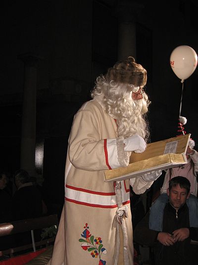 A man dressed as Dedek Mraz in Slovenia.