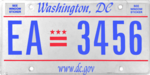 District of Columbia, D.C. post-2018 license plate.png