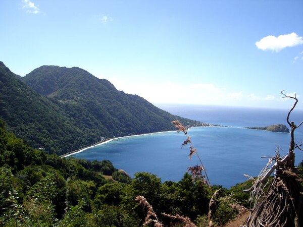 View of southern tip of Dominica