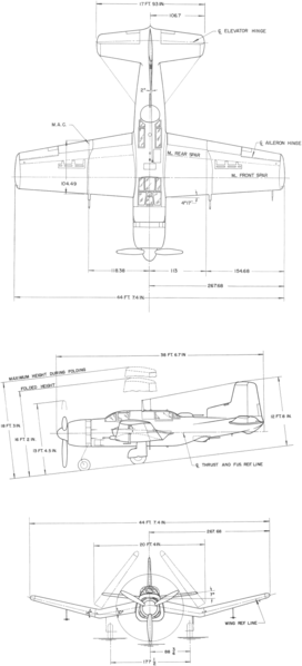 File:Douglas XSB2D-1 Destroyer 3-view line drawing.png