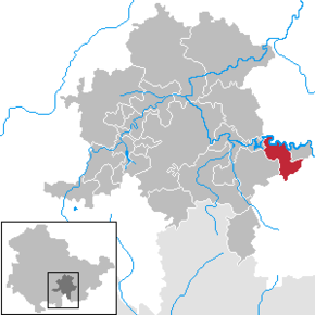 Poziția Drognitz pe harta districtului Saalfeld-Rudolstadt