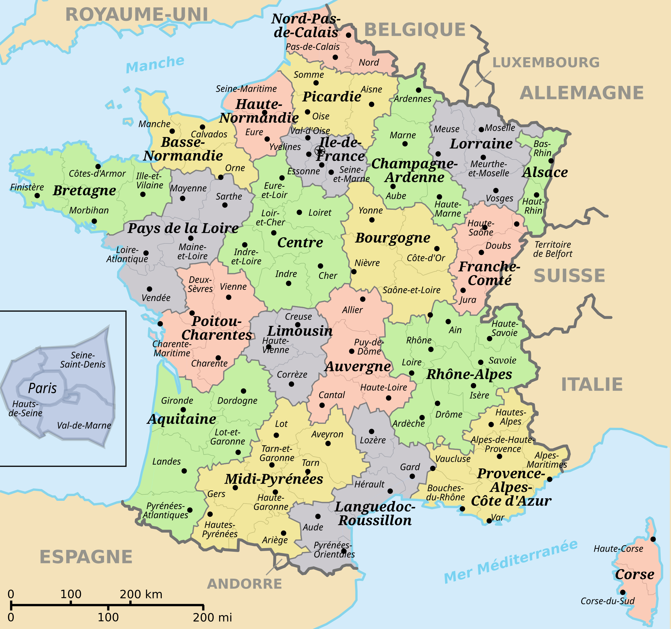 carte de france et departement