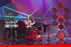 Elitsa & Stojan esittämässä kappalettaan Eurovision laulukilpailun harjoituksissa.