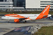 Un Airbus A319 d'EasyJet Europe, basé en Autriche