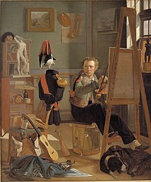 Ditlev Blunck, A bataillemaler, Jorgen Sonne (1801-90) in his study from 1824-1827, NationalStatens Museum for Kunst En bataillemaler, Jorgen Sonne (1801-90) i sit arbejdsvaerelse.jpg