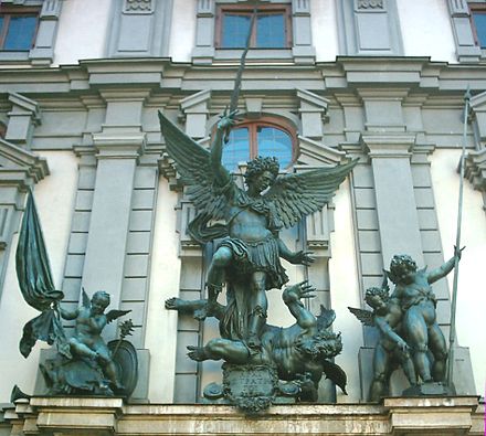 Statue of Archangel Michael in Augsburg