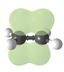 Пи-врска (зелено) во етиленот