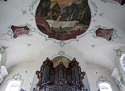 Deutsch: Orgel und Decke Français : Orgue et plafond