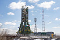 Raketa Sojuz-FG na štartovacej rampe deň pred štartom