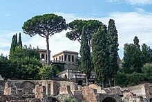 The modern Farnese Gardens, which cover the ruins of the Tiberiana Farnesinische Garten (Palatin) Norden.jpg
